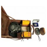 VICTOR CANE CAMERA WITH CASE AND LIGHT METER AND