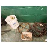 PIPE BENDER, SNAKE, BUCKET OF PVC PLUMBING PARTS