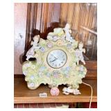SESSONS CLOCK MADE IN THE USA, CHERUB ENCRUSTED