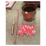 LION HEADS BRASS TRASH CAN AND MATCHSTICK HOLDER