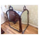 CARVED MAHOGANY MIRROR MATCHES LOT 198E