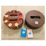 POKER SET WITH FAUX CROC CASE WITH ROCKWELL INTL