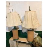 2 MATCHING WOOD BASE LAMPS