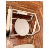 BEDSIDE COMMODE AND HANDICAP TOILET SAFETY RAILS