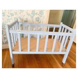 DOLL CRIB PAINTED LIGHT BLUE