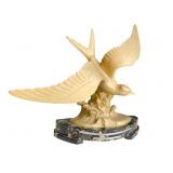 GOLD BIRD ON MARBLE SLAB W/ WIDE WINGSPAN