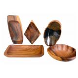 4 WOODEN BOWLS