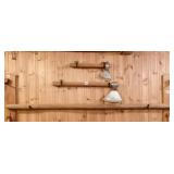 2 HAND FORGED AXES AND 60" WOOD JAVELIN