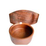 WOOD ROUND SALAD BOWL 5" H X 10" D AND SERVING