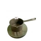 STEEL TRIVET 7" D X 1" THICK & CAST 2 CUP LODGE