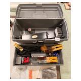PLASTIC TOOLBOX WITH ARROW MAKING TOOLS, HEAVY