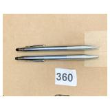 SILVER TONE CROSS PEN AND PENCIL SET