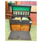 GEDSTNER & SON MACHINIST BOX WITH WOOD DRAWERS,