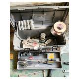 PLUMBERS TOOLBOX WITH PIPE WRENCHES, SOCKET SET,