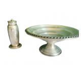 STERLING SALTSHAKER AND PEDESTAL WEIGHTED