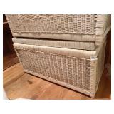 WICKER BLANKET CHEST W/ LID
