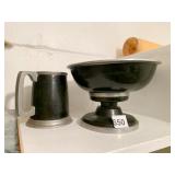 WILTON COLUMBIA PEWTER CANDLE HOLDER, BOWL, STEIN