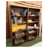 PAIR OF BOOKSHELVES, MOUNTED TOGETHER, 6