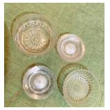 THUMBPRINT CLEAR GLASS BOWLS AND DISHES BELIEVED