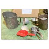 BROMWELLï¿½S SIFTERS, TIN AND STAINLESS MEASURING