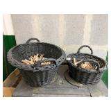 BASKETS WITH OLD STYLE AND NEW CLOTHES PINS