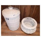 WICKER HAMPER AND WOVEN BASKET