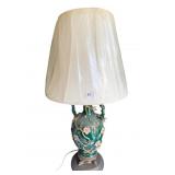 UNUSUAL PORCELAIN LAMP W/ DECORATIVE DOLPHIN