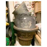 LARGE DECORATIVE PLANTERS AND PLASTIC PLANTER