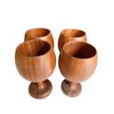 TEAK 4 GOBLETS 4 SIZES 6"
