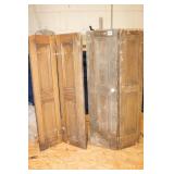 SET OF 2 ANTIQUE WOODEN SHUTTERS (35" TALL X 17