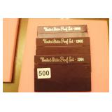 LOT OF 3 :1984,1985,1986 PROOF SETS