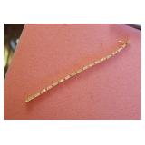 CZ SILVER BRACELET. 925 WITH GOLD OVERLAY.