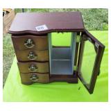 FOUR DRAWER WOODEN JEWELRY BOX