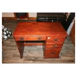 WOODEN, FOUR DRAWER DESK (36" WIDE X 18.5" DEEP X