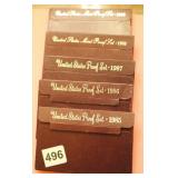 LOT OF 5: 1985,1986,1987,1988,1989 PROOF SETS
