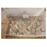 LOT OF 13 CLEAR GLASS CARAFES