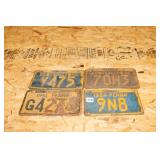 LOT OF 4 ANTIQUE LICENSE PLATES FROM PENNSYLVANIA