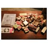 LOT OF WOODEN INK STAMPS FOR CRAFTING. (30+