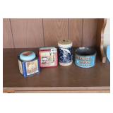 LOT OF 4 VINTAGE TINS: GRAHAM CRACKERS, MISC.