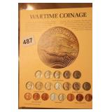 WARTIME COINAGE. 11 SILVER WAR NICKELS 6 SHELL