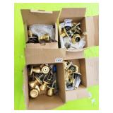 LOT OF DOOR HANDLES, LOCKS, BRASS.