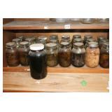 CONTENTS OF SHELF OF CANNING JARS