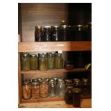 CONTENTS OF 3 SHELVES OF CANNING JARS