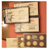LOT OF 3: 2005 PROOF SETS .50TH STATE QUARTERS