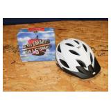 LOT OF 2: WHITE SCHWINN BIKE HELMET AND GAME: