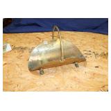 BRASS, CLAW-FOOTED FIREWOOD HOLDER (21" X 13")