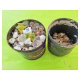 GLASS DOORKNOBS AND WOODEN DOORKNOBS IN TIN PAINT