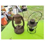 ANTIQUE KEROSENE LANTERNS (ONE IS A RAILROAD