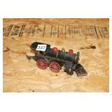 7 1/2" CAST IRON RED AND BLACK TOY TRAIN