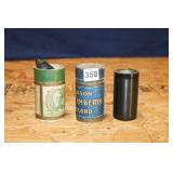 2 EDISON ABBEROL RECORD CONTAINERS AND 1 INTACT